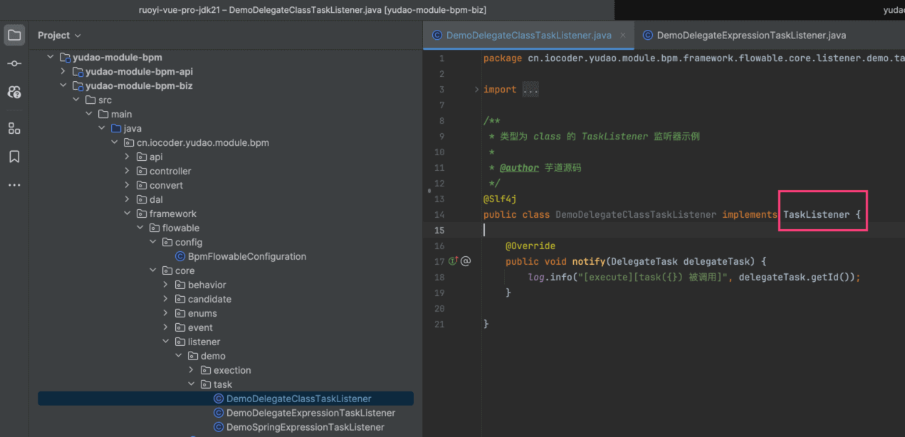 DemoDelegateClassTaskListener