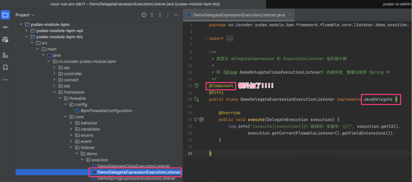 DemoDelegateExpressionExecutionListener
